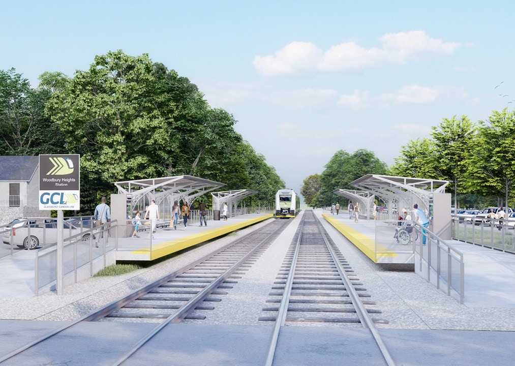 Rendering of proposed project for glassboro camden line