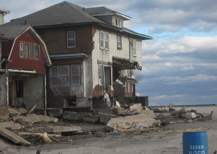 A home destroyed by Hurricane Sandy