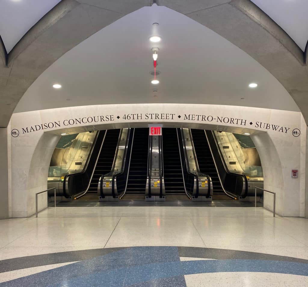 The escalators of Grand Central Madison