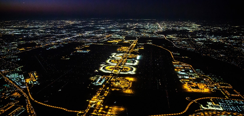 Dallas Fort Worth Aiport at night