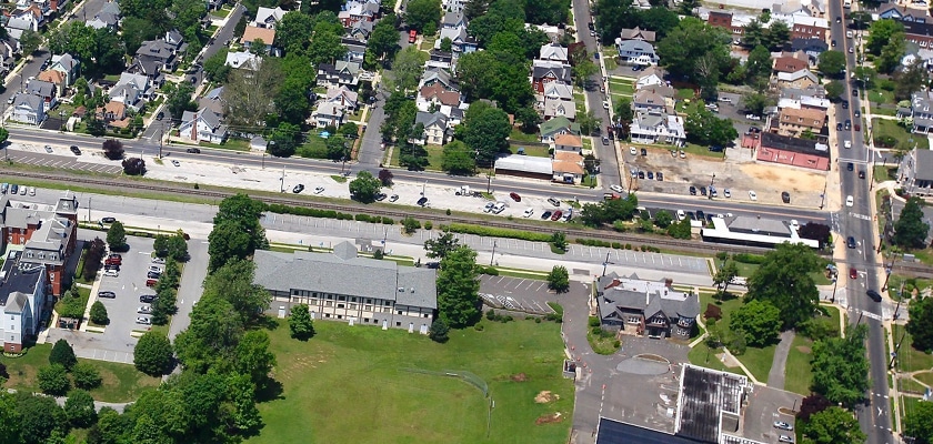 Aerial view of the Glassboro Camden Line