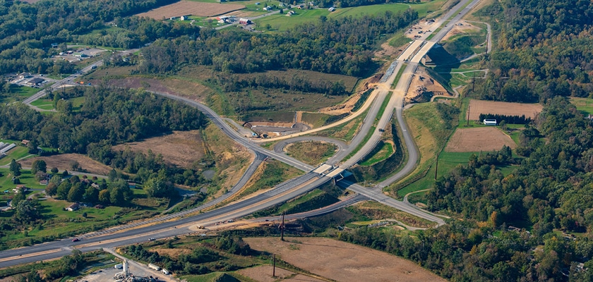 Central Susquehanna Valley Transportation (CSVT) aerial view of roads