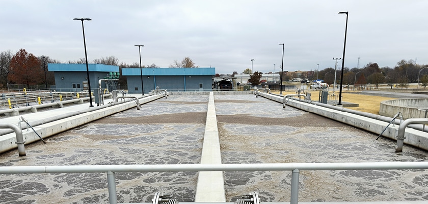 view of wastewater treatment plant