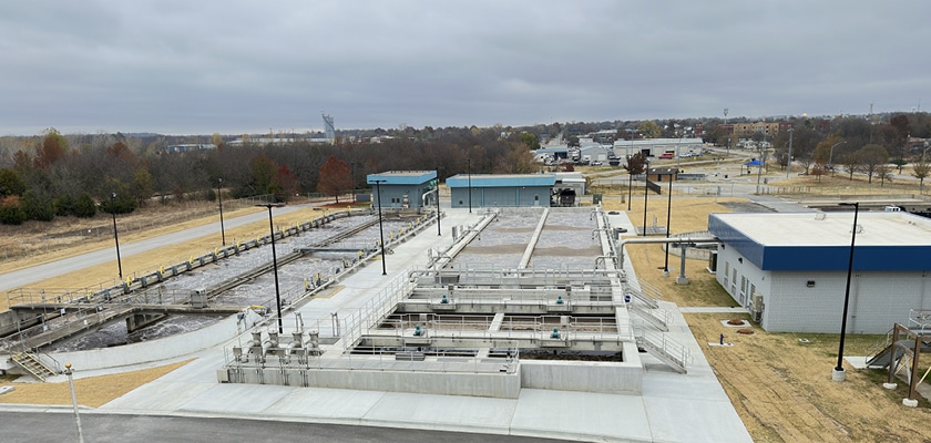 view of wastewater treatment plant