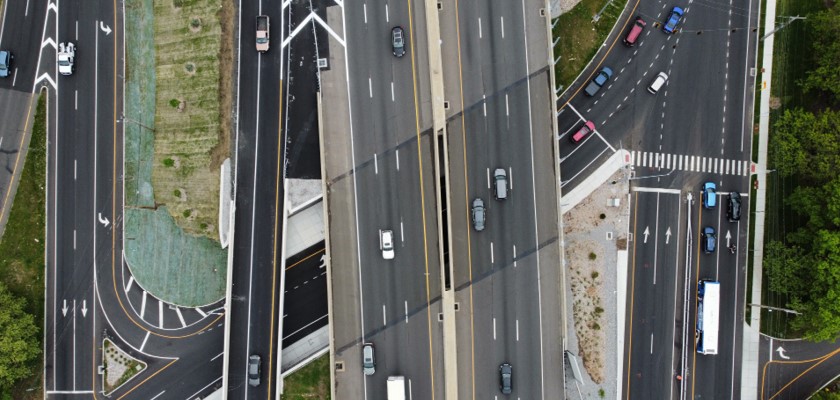 birds eye view of roads